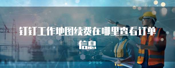 钉钉工作地图续费在哪里查看订单信息