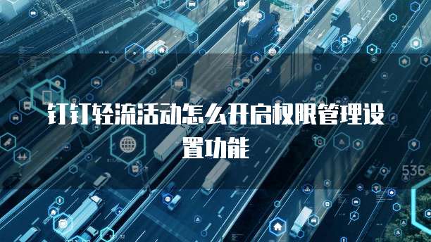 钉钉轻流活动怎么开启权限管理设置功能