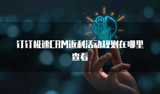 钉钉极速CRM返利活动规则在哪里查看