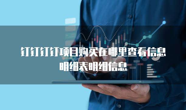 钉钉钉钉项目购买在哪里查看信息明细表明细信息