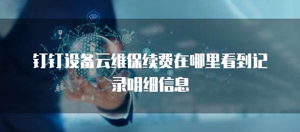 钉钉设备云维保续费在哪里看到记录明细信息
