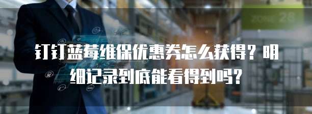 钉钉蓝莓维保优惠券怎么获得?明细记录到底能看得到吗?