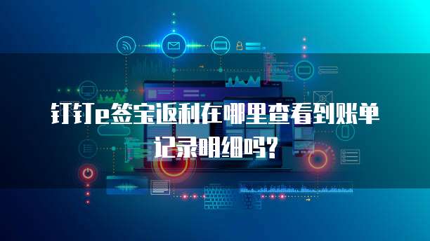 钉钉e签宝返利在哪里查看到账单记录明细吗?
