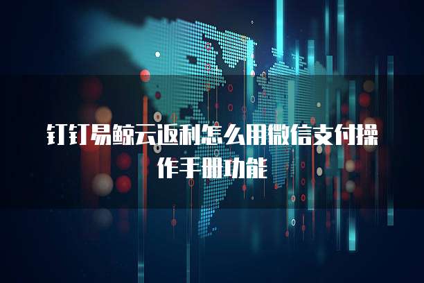 钉钉易鲸云返利怎么用微信支付操作手册功能