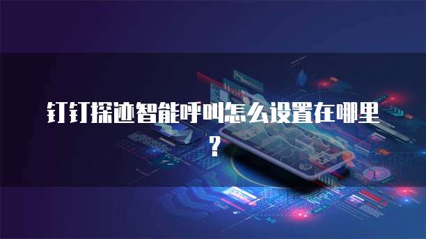 钉钉探迹智能呼叫怎么设置在哪里?