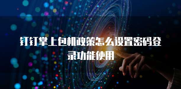 钉钉掌上包机政策怎么设置密码登录功能使用