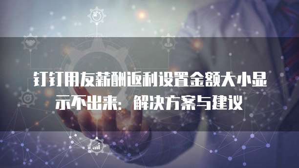 钉钉用友薪酬返利设置金额大小显示不出来:解决方案与建议