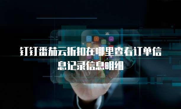 钉钉番茄云折扣在哪里查看订单信息记录信息明细
