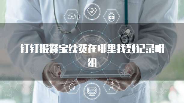 钉钉报餐宝续费在哪里找到记录明细