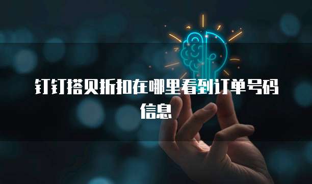钉钉搭贝折扣在哪里看到订单号码信息