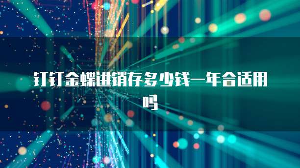 钉钉金蝶进销存多少钱一年合适用吗
