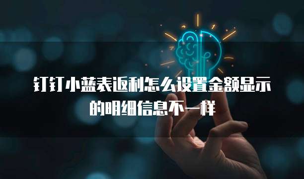 钉钉小蓝表返利怎么设置金额显示的明细信息不一样