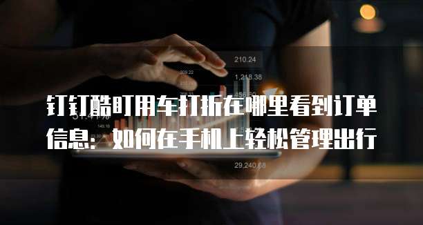 钉钉酷盯用车打折在哪里看到订单信息:如何在手机上轻松管理出行