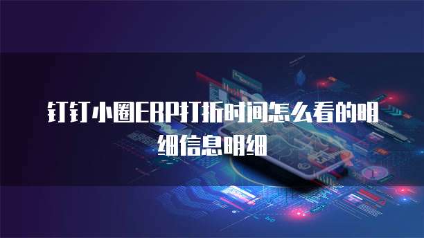 钉钉小圈ERP打折时间怎么看的明细信息明细