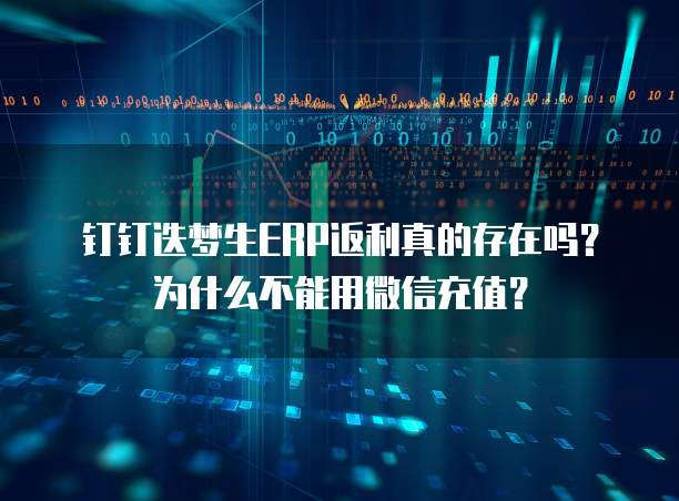 钉钉迭梦生ERP返利真的存在吗?为什么不能用微信充值?