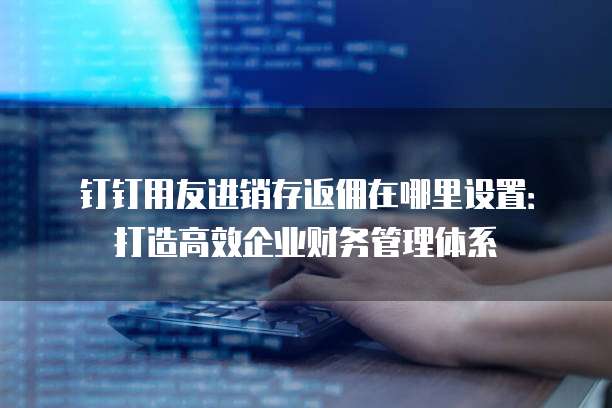 钉钉用友进销存返佣在哪里设置:打造高效企业财务管理体系