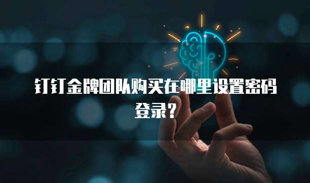 钉钉金牌团队购买在哪里设置密码登录?