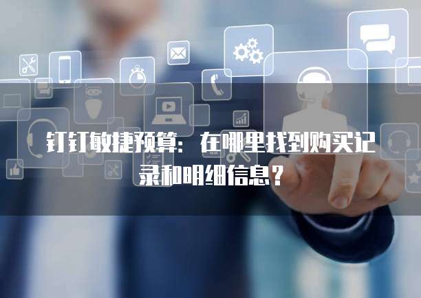 钉钉敏捷预算:在哪里找到购买记录和明细信息?