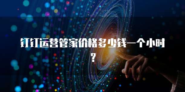 钉钉运营管家价格多少钱一个小时?