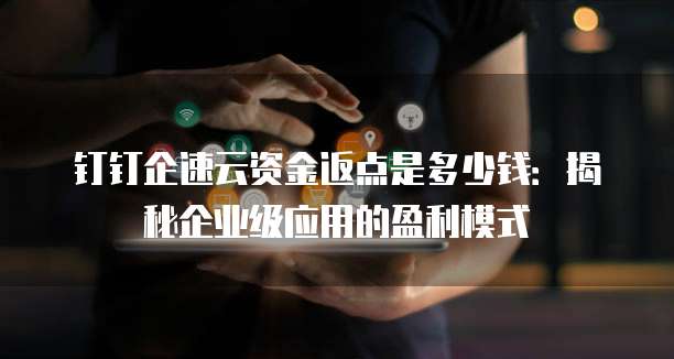 钉钉企速云资金返点是多少钱:揭秘企业级应用的盈利模式