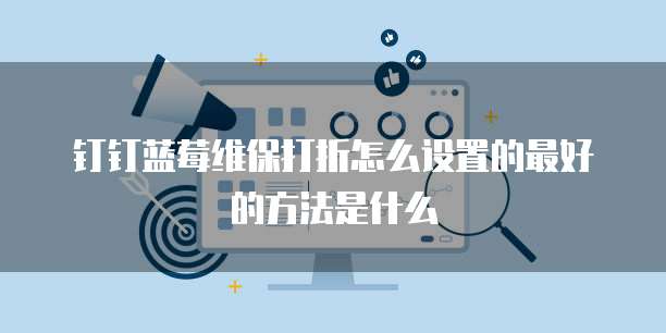 钉钉蓝莓维保打折怎么设置的最好的方法是什么