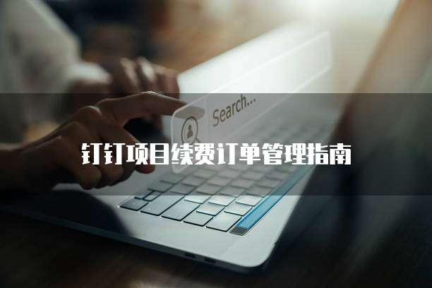 钉钉项目续费订单管理指南