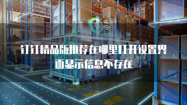 钉钉精品版推荐在哪里打开设置界面显示信息不存在