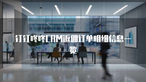 钉钉咚咚CRM返佣订单明细信息一览
