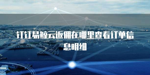 钉钉易鲸云返佣在哪里查看订单信息明细