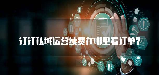钉钉私域运营续费在哪里看订单？