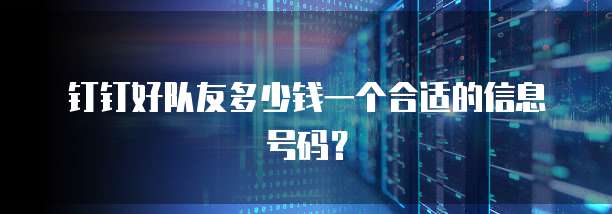 钉钉好队友多少钱一个合适的信息号码?