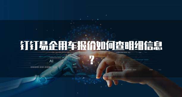钉钉易企用车报价如何查明细信息?