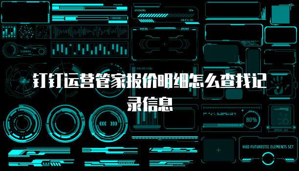 钉钉运营管家报价明细怎么查找记录信息
