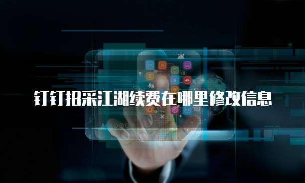 钉钉招采江湖续费在哪里修改信息