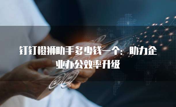 钉钉橙狮助手多少钱一个:助力企业办公效率升级