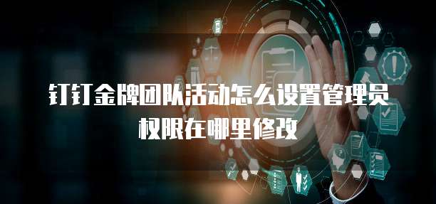 钉钉金牌团队活动怎么设置管理员权限在哪里修改