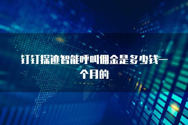 钉钉探迹智能呼叫佣金是多少钱一个月的