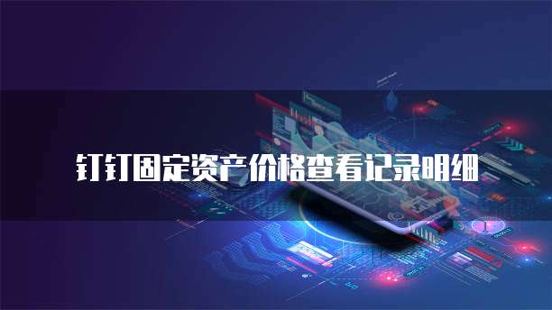 钉钉固定资产价格查看记录明细