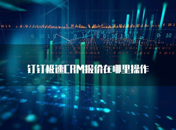 钉钉极速CRM报价在哪里操作