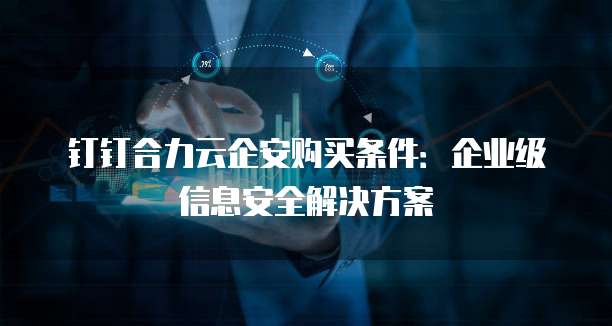 钉钉合力云企安购买条件:企业级信息安全解决方案