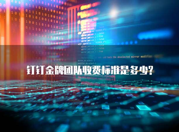 钉钉金牌团队收费标准是多少?