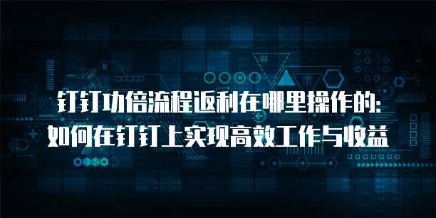 钉钉功倍流程返利在哪里操作的:如何在钉钉上实现高效工作与收益