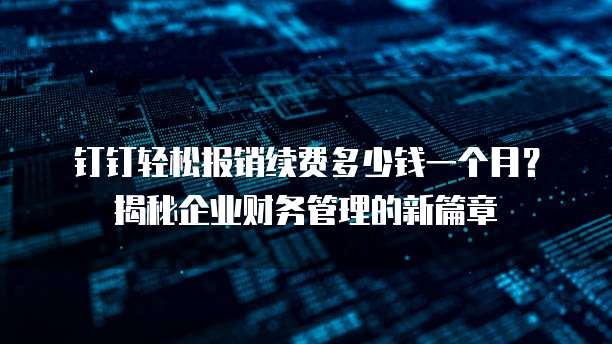 钉钉轻松报销续费多少钱一个月?揭秘企业财务管理的新篇章