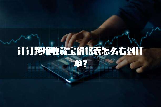钉钉跨境收款宝价格表怎么看到订单?