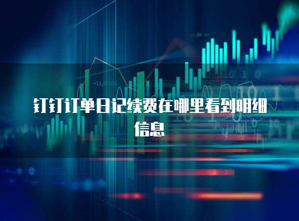 钉钉订单日记续费在哪里看到明细信息