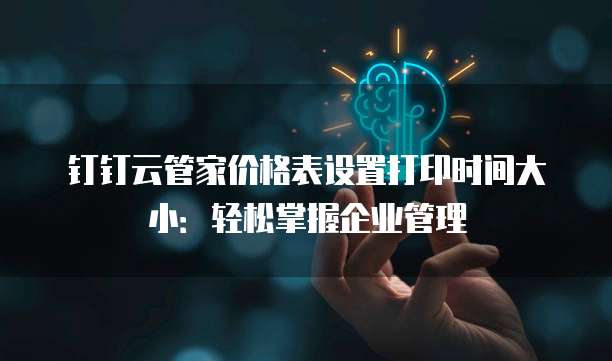 钉钉云管家价格表设置打印时间大小：轻松掌握企业管理