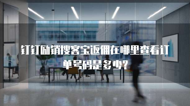 钉钉励销搜客宝返佣在哪里查看订单号码是多少？