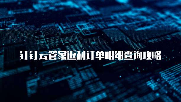 钉钉云管家返利订单明细查询攻略