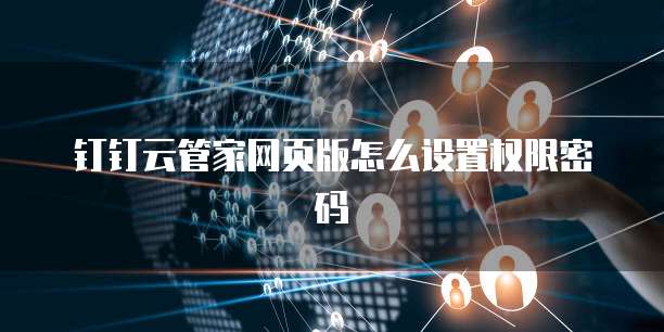 钉钉云管家网页版怎么设置权限密码