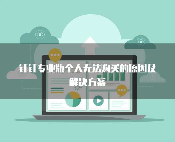 钉钉专业版个人无法购买的原因及解决方案